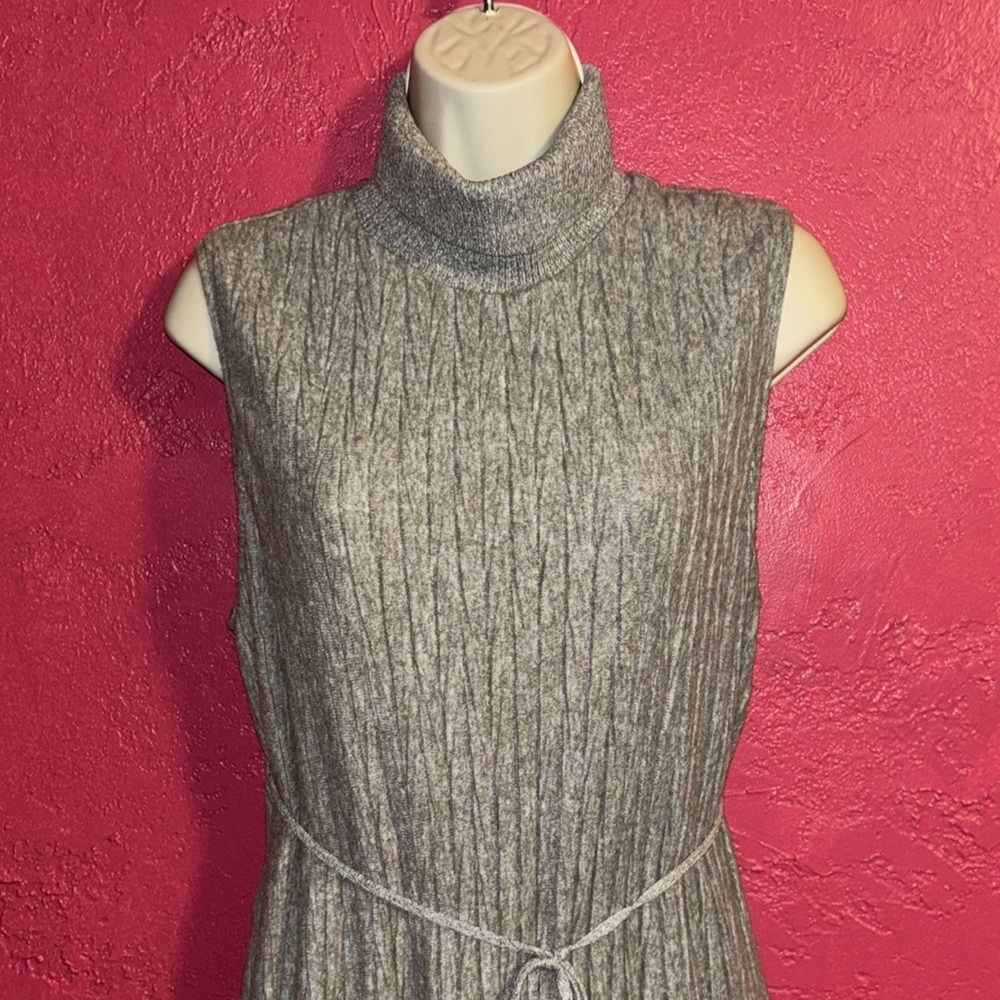 Zara Grey Sleeveless Maxi Dress with Turtleneck